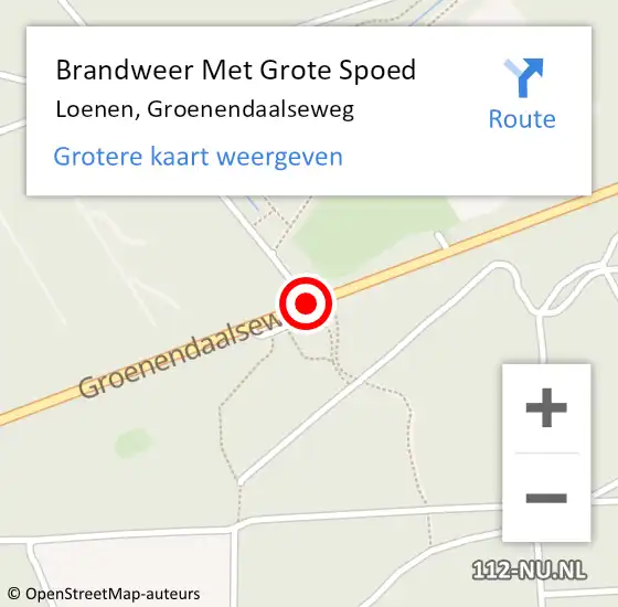 Locatie op kaart van de 112 melding: Brandweer Met Grote Spoed Naar Loenen, Groenendaalseweg op 22 februari 2016 06:42