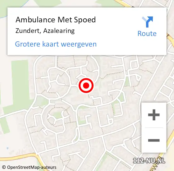 Locatie op kaart van de 112 melding: Ambulance Met Spoed Naar Zundert, Azalearing op 22 februari 2016 08:49