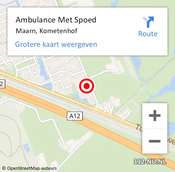 Locatie op kaart van de 112 melding: Ambulance Met Spoed Naar Maarn, Kometenhof op 22 februari 2016 09:16