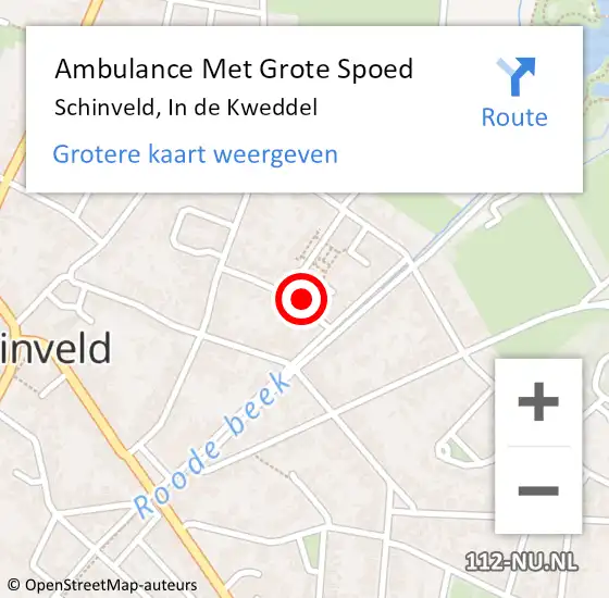 Locatie op kaart van de 112 melding: Ambulance Met Grote Spoed Naar Schinveld, In de Kweddel op 6 december 2013 15:45