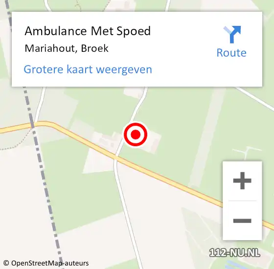 Locatie op kaart van de 112 melding: Ambulance Met Spoed Naar Mariahout, Broek op 22 februari 2016 11:32