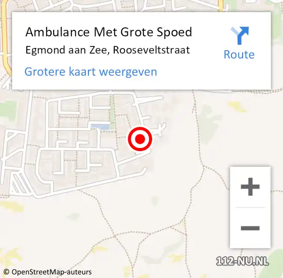 Locatie op kaart van de 112 melding: Ambulance Met Grote Spoed Naar Egmond aan Zee, Rooseveltstraat op 22 februari 2016 12:15