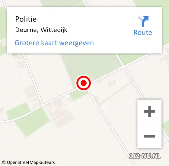 Locatie op kaart van de 112 melding: Politie Deurne, Wittedijk op 22 februari 2016 16:40