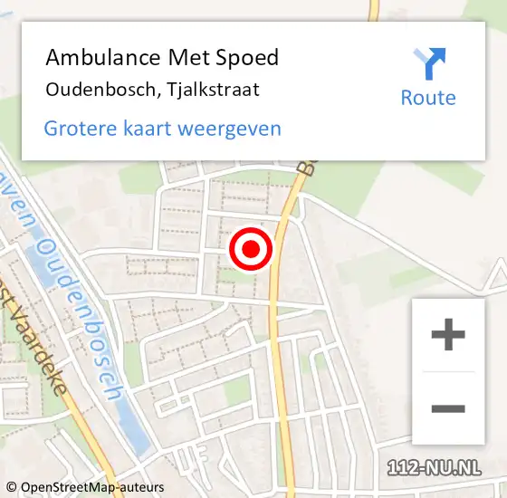 Locatie op kaart van de 112 melding: Ambulance Met Spoed Naar Oudenbosch, Tjalkstraat op 22 februari 2016 17:23