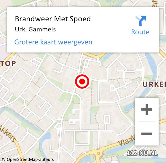 Locatie op kaart van de 112 melding: Brandweer Met Spoed Naar Urk, Gammels op 22 februari 2016 17:46