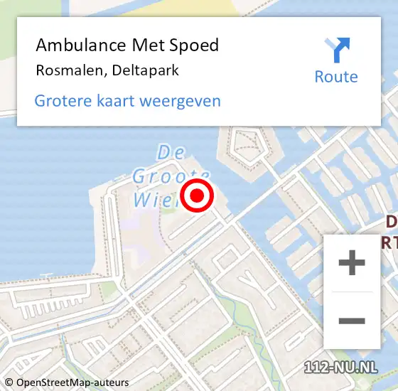 Locatie op kaart van de 112 melding: Ambulance Met Spoed Naar Rosmalen, Deltapark op 22 februari 2016 18:07