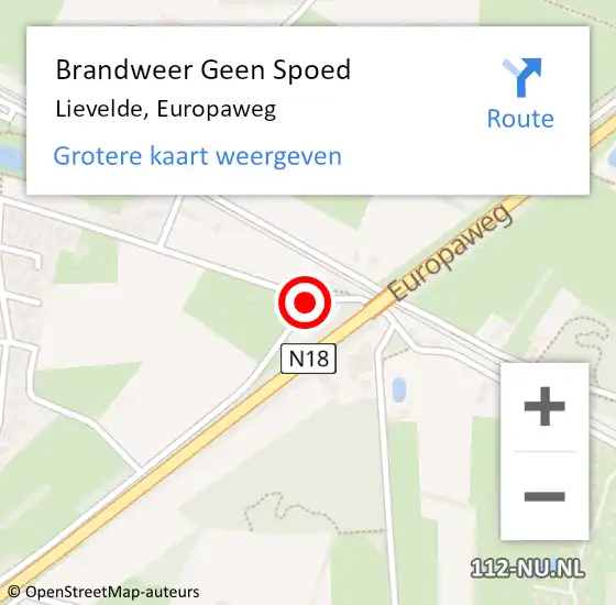 Locatie op kaart van de 112 melding: Brandweer Geen Spoed Naar Lievelde, Europaweg op 6 december 2013 16:42