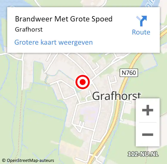 Locatie op kaart van de 112 melding: Brandweer Met Grote Spoed Naar Grafhorst op 23 februari 2016 01:52
