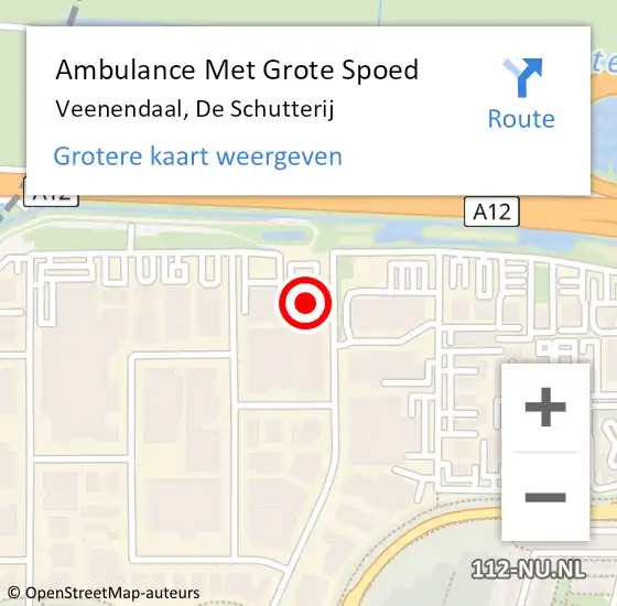 Locatie op kaart van de 112 melding: Ambulance Met Grote Spoed Naar Veenendaal, De Schutterij op 6 december 2013 17:15