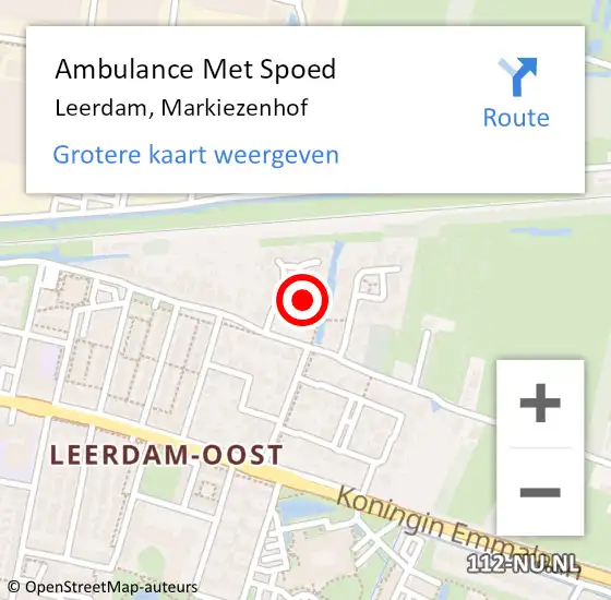 Locatie op kaart van de 112 melding: Ambulance Met Spoed Naar Leerdam, Markiezenhof op 23 februari 2016 11:29