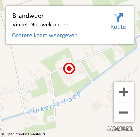 Locatie op kaart van de 112 melding: Brandweer Vinkel, Nieuwekampen op 6 december 2013 17:27