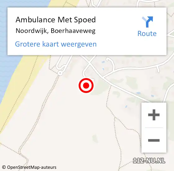 Locatie op kaart van de 112 melding: Ambulance Met Spoed Naar Noordwijk, Boerhaaveweg op 23 februari 2016 12:02