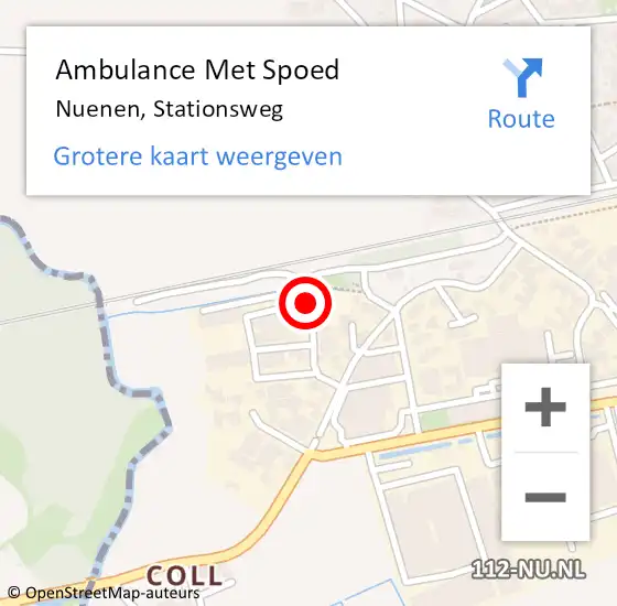 Locatie op kaart van de 112 melding: Ambulance Met Spoed Naar Nuenen, Stationsweg op 23 februari 2016 12:55