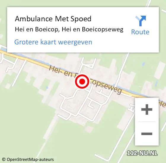 Locatie op kaart van de 112 melding: Ambulance Met Spoed Naar Hei en Boeicop, Hei en Boeicopseweg op 23 februari 2016 13:57