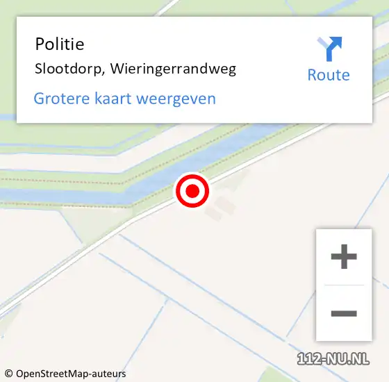 Locatie op kaart van de 112 melding: Politie Slootdorp, Wieringerrandweg op 23 februari 2016 15:50