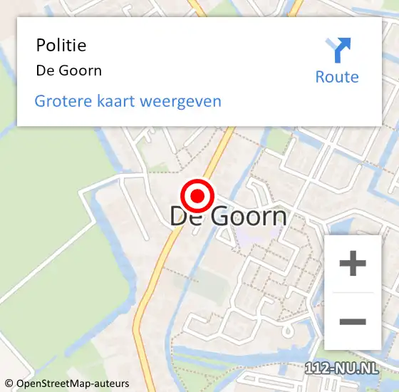 Locatie op kaart van de 112 melding: Politie De Goorn op 23 februari 2016 19:00