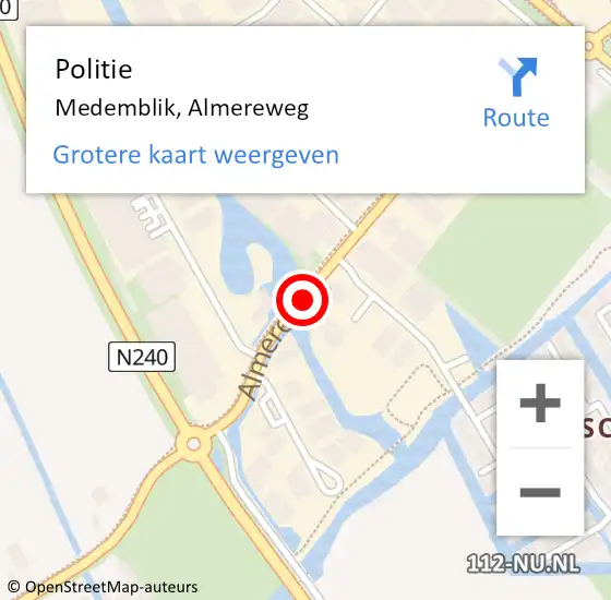 Locatie op kaart van de 112 melding: Politie Medemblik, Almereweg op 23 februari 2016 19:05