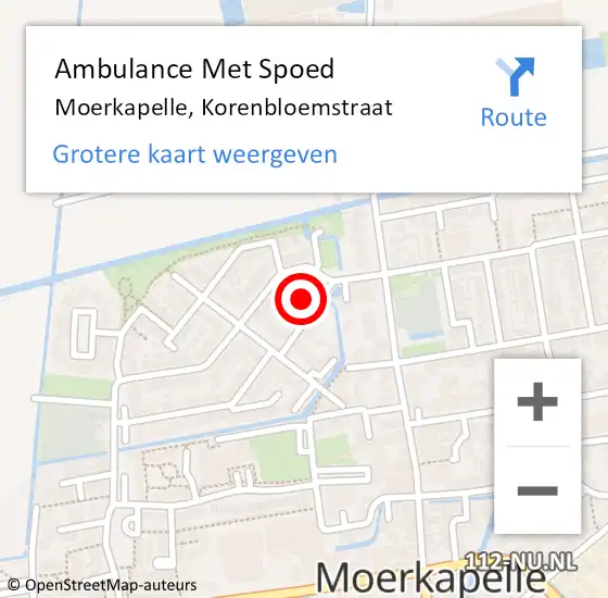 Locatie op kaart van de 112 melding: Ambulance Met Spoed Naar Moerkapelle, Korenbloemstraat op 24 februari 2016 09:24