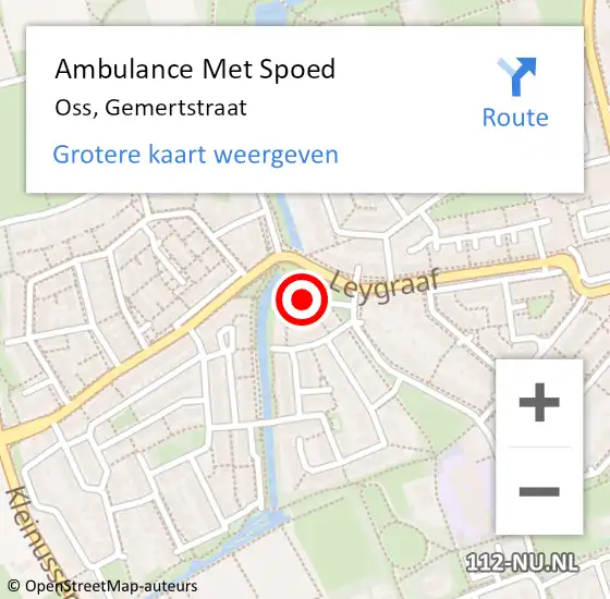 Locatie op kaart van de 112 melding: Ambulance Met Spoed Naar Oss, Gemertstraat op 24 februari 2016 10:29