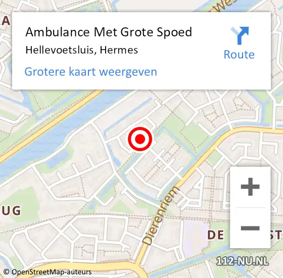 Locatie op kaart van de 112 melding: Ambulance Met Grote Spoed Naar Hellevoetsluis, Hermes op 24 februari 2016 13:39