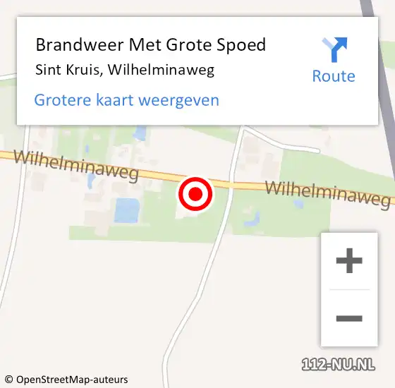 Locatie op kaart van de 112 melding: Brandweer Met Grote Spoed Naar Sint Kruis, Wilhelminaweg op 6 december 2013 20:04