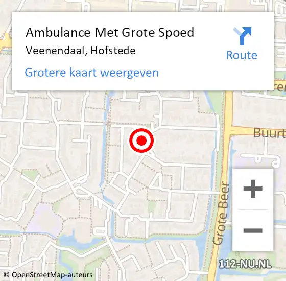 Locatie op kaart van de 112 melding: Ambulance Met Grote Spoed Naar Veenendaal, Hofstede op 24 februari 2016 17:38