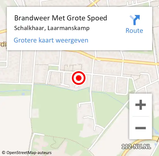 Locatie op kaart van de 112 melding: Brandweer Met Grote Spoed Naar Schalkhaar, Laarmanskamp op 24 februari 2016 17:52