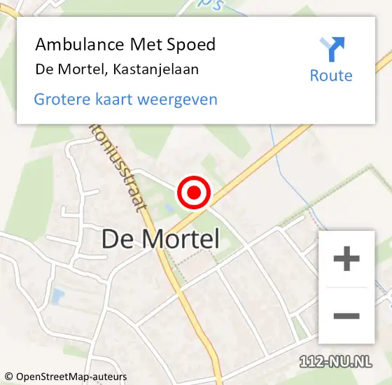 Locatie op kaart van de 112 melding: Ambulance Met Spoed Naar De Mortel, Kastanjelaan op 24 februari 2016 18:55