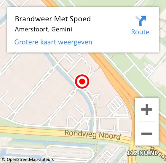 Locatie op kaart van de 112 melding: Brandweer Met Spoed Naar Amersfoort, Gemini op 24 februari 2016 22:51