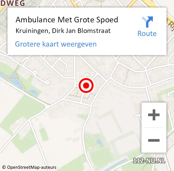 Locatie op kaart van de 112 melding: Ambulance Met Grote Spoed Naar Kruiningen, Dirk Jan Blomstraat op 25 februari 2016 03:59