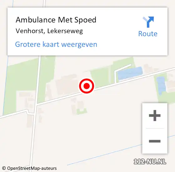 Locatie op kaart van de 112 melding: Ambulance Met Spoed Naar Venhorst, Lekerseweg op 25 februari 2016 09:04