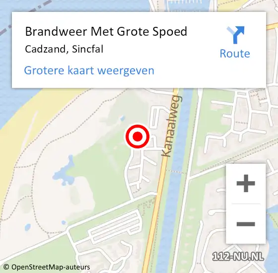 Locatie op kaart van de 112 melding: Brandweer Met Grote Spoed Naar Cadzand, Sincfal op 25 februari 2016 10:26