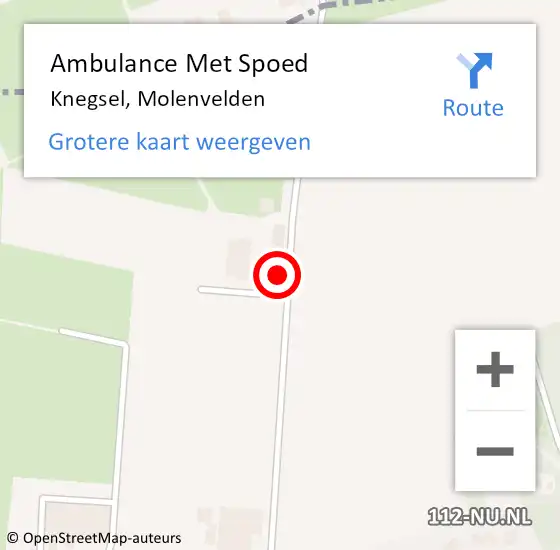 Locatie op kaart van de 112 melding: Ambulance Met Spoed Naar Knegsel, Molenvelden op 25 februari 2016 10:42