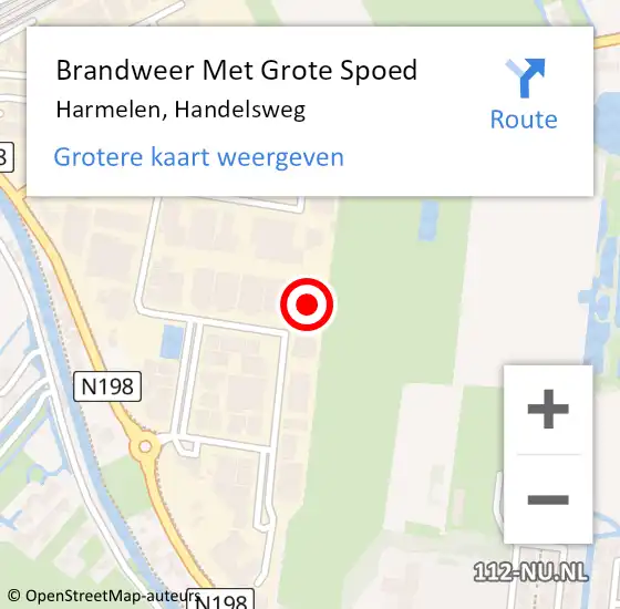 Locatie op kaart van de 112 melding: Brandweer Met Grote Spoed Naar Harmelen, Handelsweg op 25 februari 2016 11:51