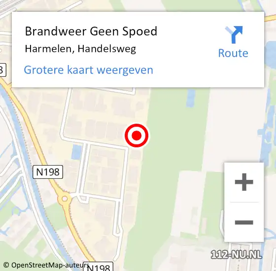 Locatie op kaart van de 112 melding: Brandweer Geen Spoed Naar Harmelen, Handelsweg op 25 februari 2016 11:55