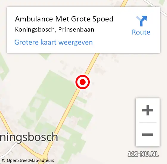 Locatie op kaart van de 112 melding: Ambulance Met Grote Spoed Naar Koningsbosch, Prinsenbaan op 6 december 2013 22:07