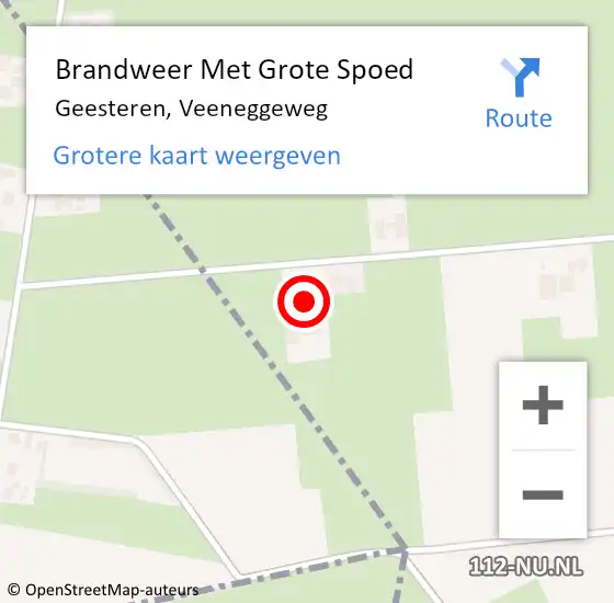 Locatie op kaart van de 112 melding: Brandweer Met Grote Spoed Naar Geesteren, Veeneggeweg op 25 februari 2016 15:37