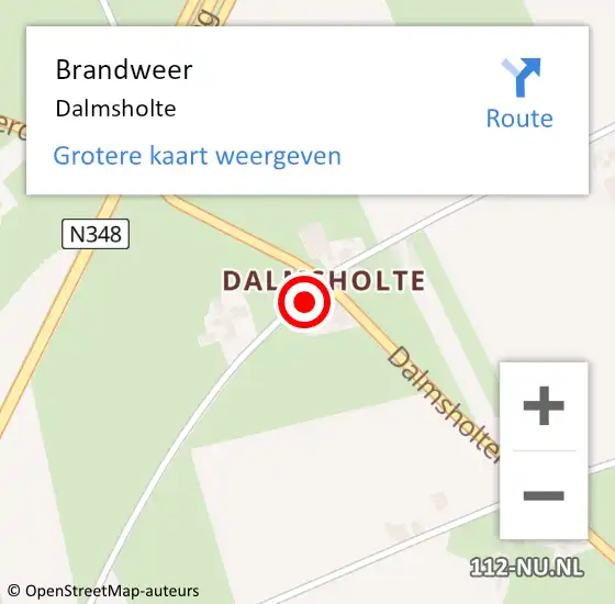 Locatie op kaart van de 112 melding: Brandweer Dalmsholte op 25 februari 2016 17:03