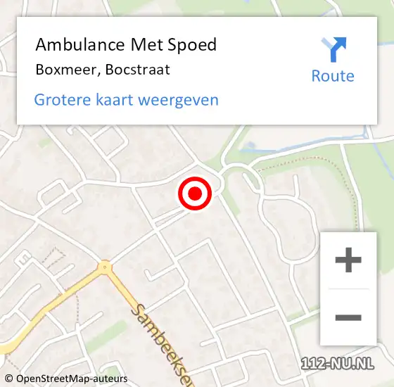 Locatie op kaart van de 112 melding: Ambulance Met Spoed Naar Boxmeer, Bocstraat op 25 februari 2016 18:07