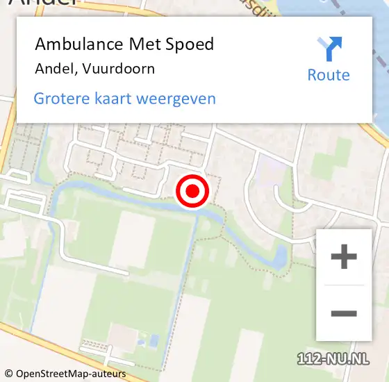 Locatie op kaart van de 112 melding: Ambulance Met Spoed Naar Andel, Vuurdoorn op 25 februari 2016 22:52