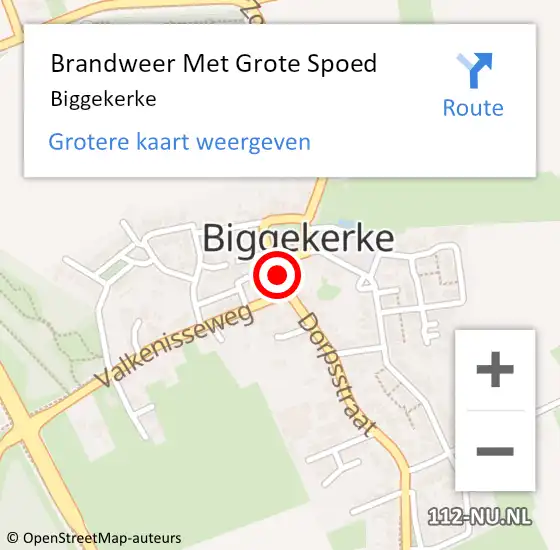 Locatie op kaart van de 112 melding: Brandweer Met Grote Spoed Naar Biggekerke op 26 februari 2016 02:53