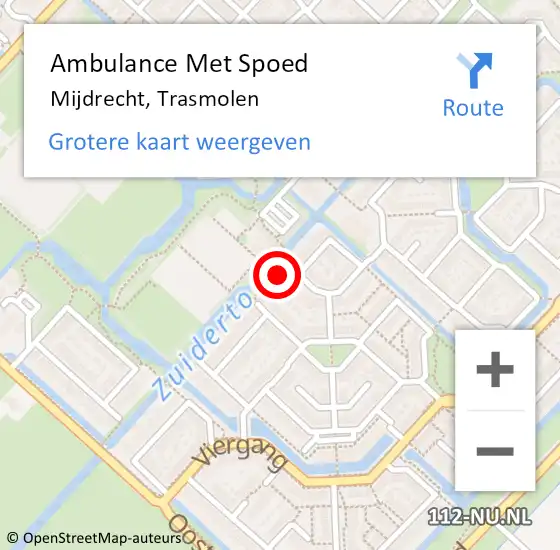 Locatie op kaart van de 112 melding: Ambulance Met Spoed Naar Mijdrecht, Trasmolen op 26 februari 2016 03:53