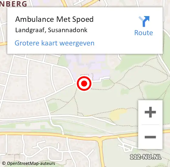 Locatie op kaart van de 112 melding: Ambulance Met Spoed Naar Landgraaf, Susannadonk op 26 februari 2016 07:00