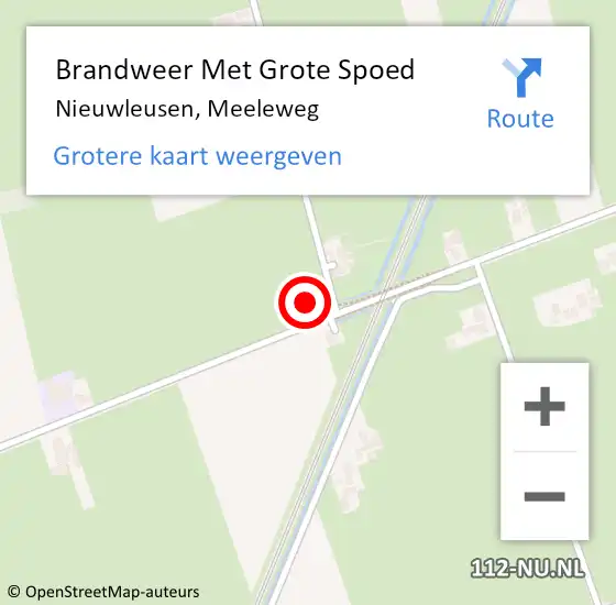 Locatie op kaart van de 112 melding: Brandweer Met Grote Spoed Naar Nieuwleusen, Meeleweg op 26 februari 2016 07:45