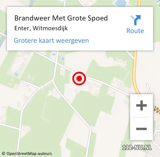 Locatie op kaart van de 112 melding: Brandweer Met Grote Spoed Naar Enter, Witmoesdijk op 26 februari 2016 10:04