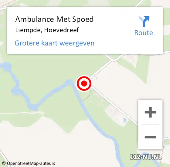 Locatie op kaart van de 112 melding: Ambulance Met Spoed Naar Liempde, Hoevedreef op 26 februari 2016 10:55