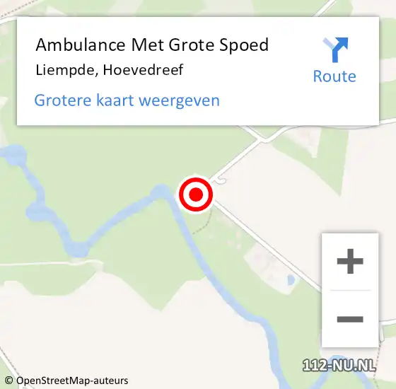 Locatie op kaart van de 112 melding: Ambulance Met Grote Spoed Naar Liempde, Hoevedreef op 26 februari 2016 10:59