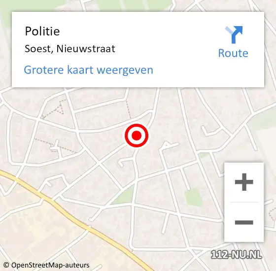 Locatie op kaart van de 112 melding: Politie Soest, Nieuwstraat op 26 februari 2016 11:12