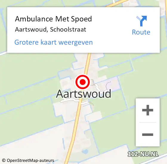Locatie op kaart van de 112 melding: Ambulance Met Spoed Naar Aartswoud, Schoolstraat op 26 februari 2016 11:55