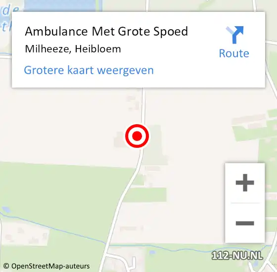 Locatie op kaart van de 112 melding: Ambulance Met Grote Spoed Naar Milheeze, Heibloem op 26 februari 2016 12:03